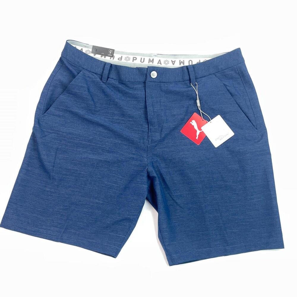 PUMA Golf Shorts Men 38 Weekender Fit  Blue Relaxed Stretch Above Knee 9" inseam